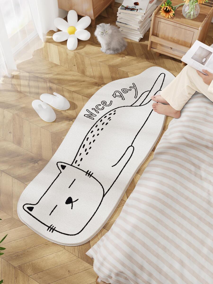 1 pieza Alfombra con estampado de dibujos animados - Blanco y Negro - Ver 1