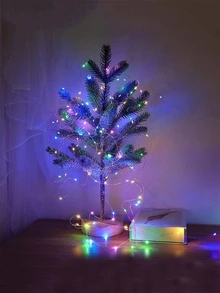 Battery Powered LED Copper Wire String Lights, Waterproof Copper Line Lights Lamp String - Multicolor - View 3