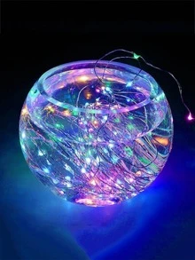 Battery Powered LED Copper Wire String Lights, Waterproof Copper Line Lights Lamp String - Multicolor - View 9