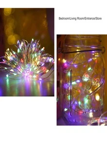 Battery Powered LED Copper Wire String Lights, Waterproof Copper Line Lights Lamp String - Multicolor - View 7