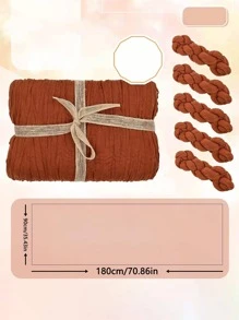 1pc Solid Color Table Runner - Burgundy - View 2