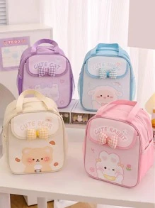 1pc Cartoon Cat Pattern Lunch Bag, Cute Large Capacity Portable Insulated Lunch Bag For Student - Multicolor - View 5