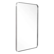 ANDY STAR Wall Mirror For Bathroom, Stainless Steel Metal Frame With Rounded Corner, Modern Vanity Mirror, Rectangle Glass Panel Wall Mounted Mirror Decorative For Bathroom,Living Room,Kitchen,Entryway