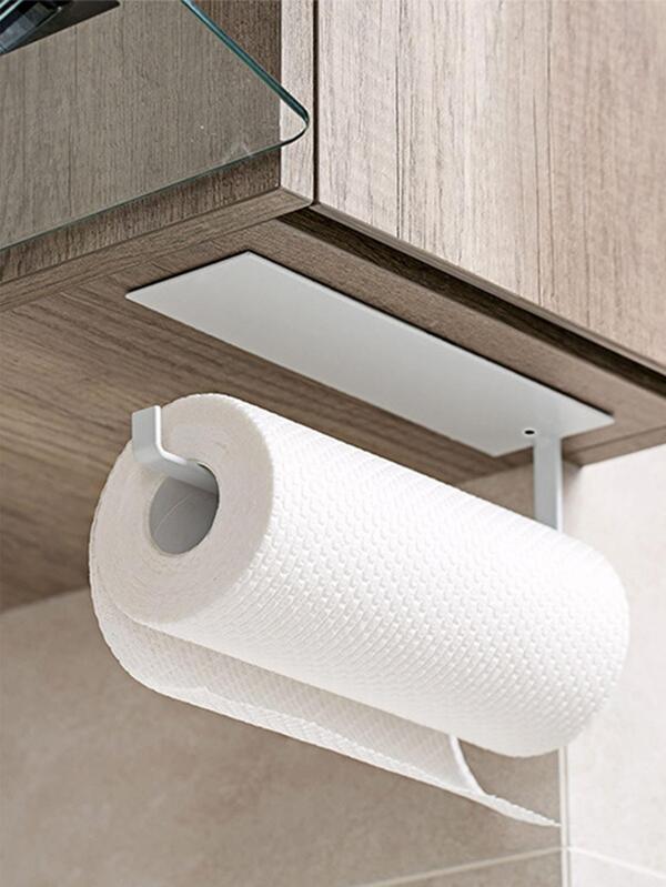 1pc PunchFree Kitchen Paper Towel Holder SelfAdhesive Wall Mount