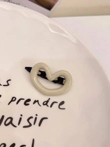 2入組女士愛心設計時尚髮夾適用於頭髮裝飾用品