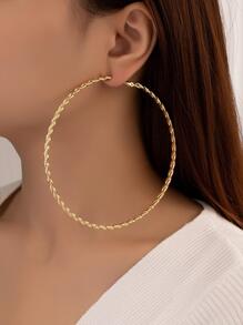 扭結設計圓耳環
