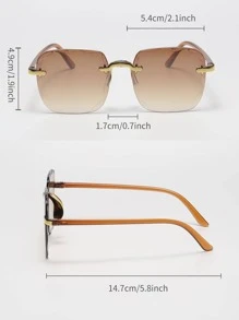 3pairs Square Frame Sunglasses - Champagne - View 4