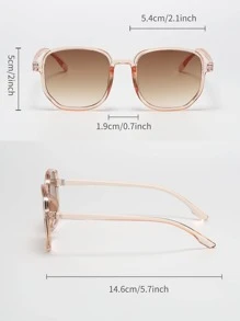 3pairs Square Frame Sunglasses - Champagne - View 5