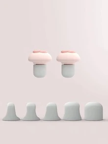 2 cái/bộ Nút Tai Silicon, Nút Bịt Tai Giảm Tiếng Ồn Hiện Đại Cho Gia Đình - Hồng - Xem 2
