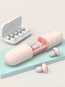 2 cái/bộ Nút Tai Silicon, Nút Bịt Tai Giảm Tiếng Ồn Hiện Đại Cho Gia Đình - Hồng - Xem 1