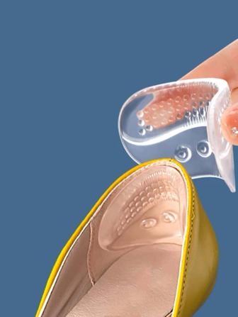 2入組跟保護透明矽膠舒服鞋墊適用於鞋