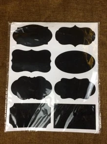 40 pares unicolor muro negro PVC escribible impermeable Botella Pegatina para cocina - Negro - Ver 4
