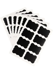 40 pares unicolor muro negro PVC escribible impermeable Botella Pegatina para cocina - Negro - Ver 1