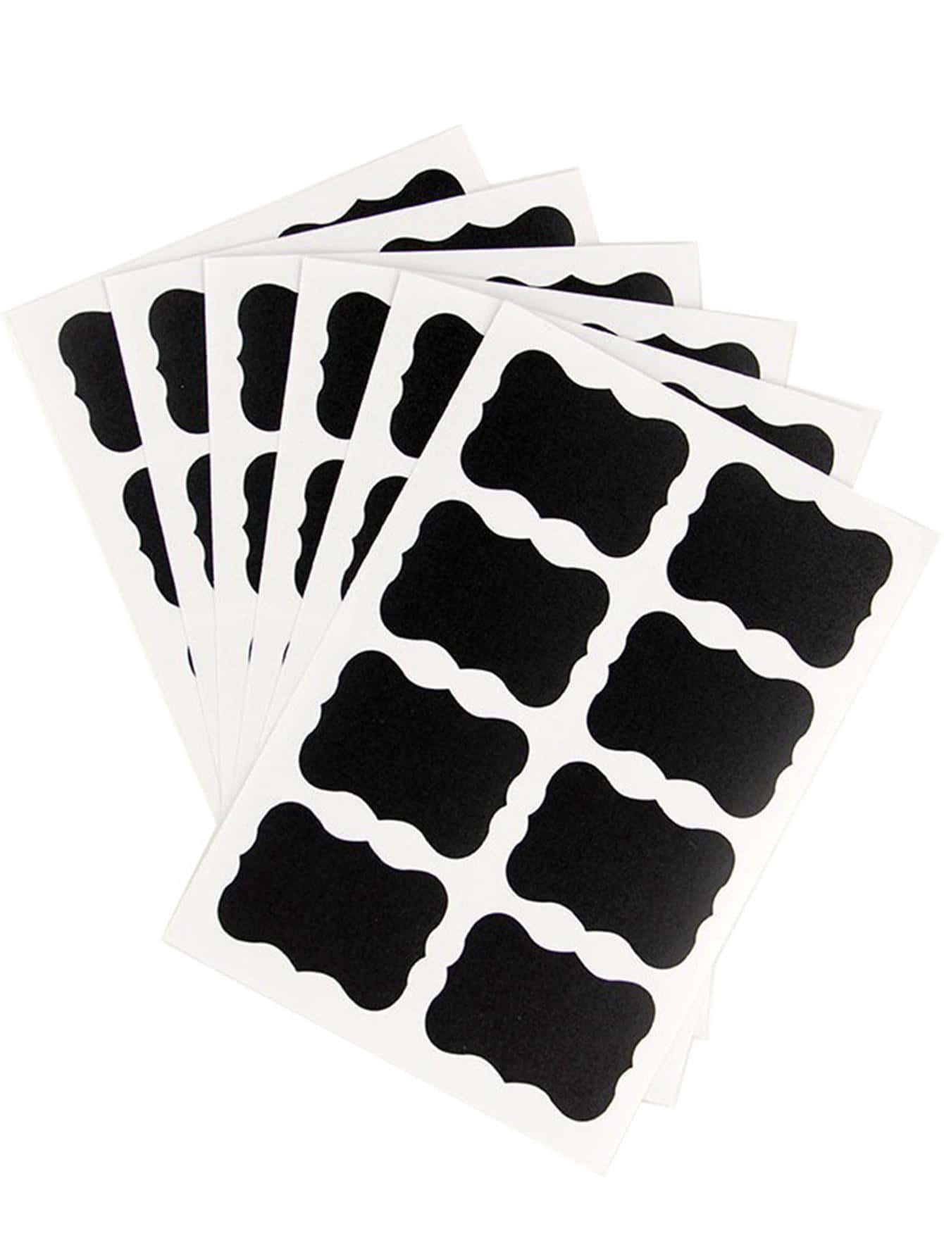 40 pares unicolor muro negro PVC escribible impermeable Botella Pegatina para cocina - Negro - Ver 1