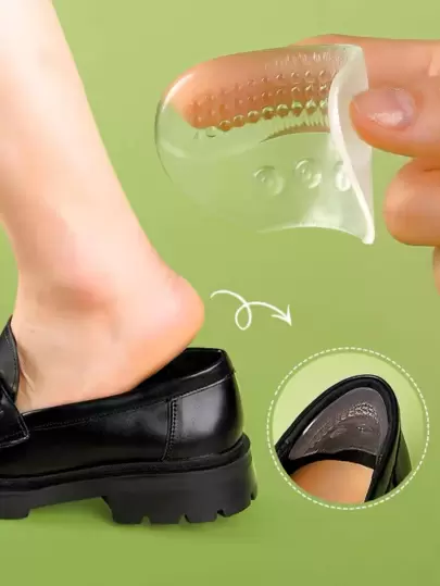 2pcs Heel Protection Insoles, Clear Silicone Comfortable Inserts & Insoles For Shoes For Women High Heels Women Pumps And Men Sneakers Shoes Summer Daily Wear, Shoes Accessories Dor Women Shoes