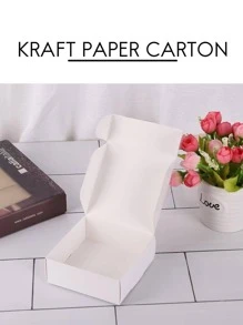 10入組素色禮物盒,簡約風素色紙禮物盒適合派對,假期 - 白色 - 查看 4