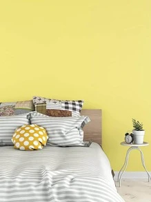 1卷素色牆紙，黃色PVC防水自粘家居裝飾貼紙 - 黃色 - 查看 4