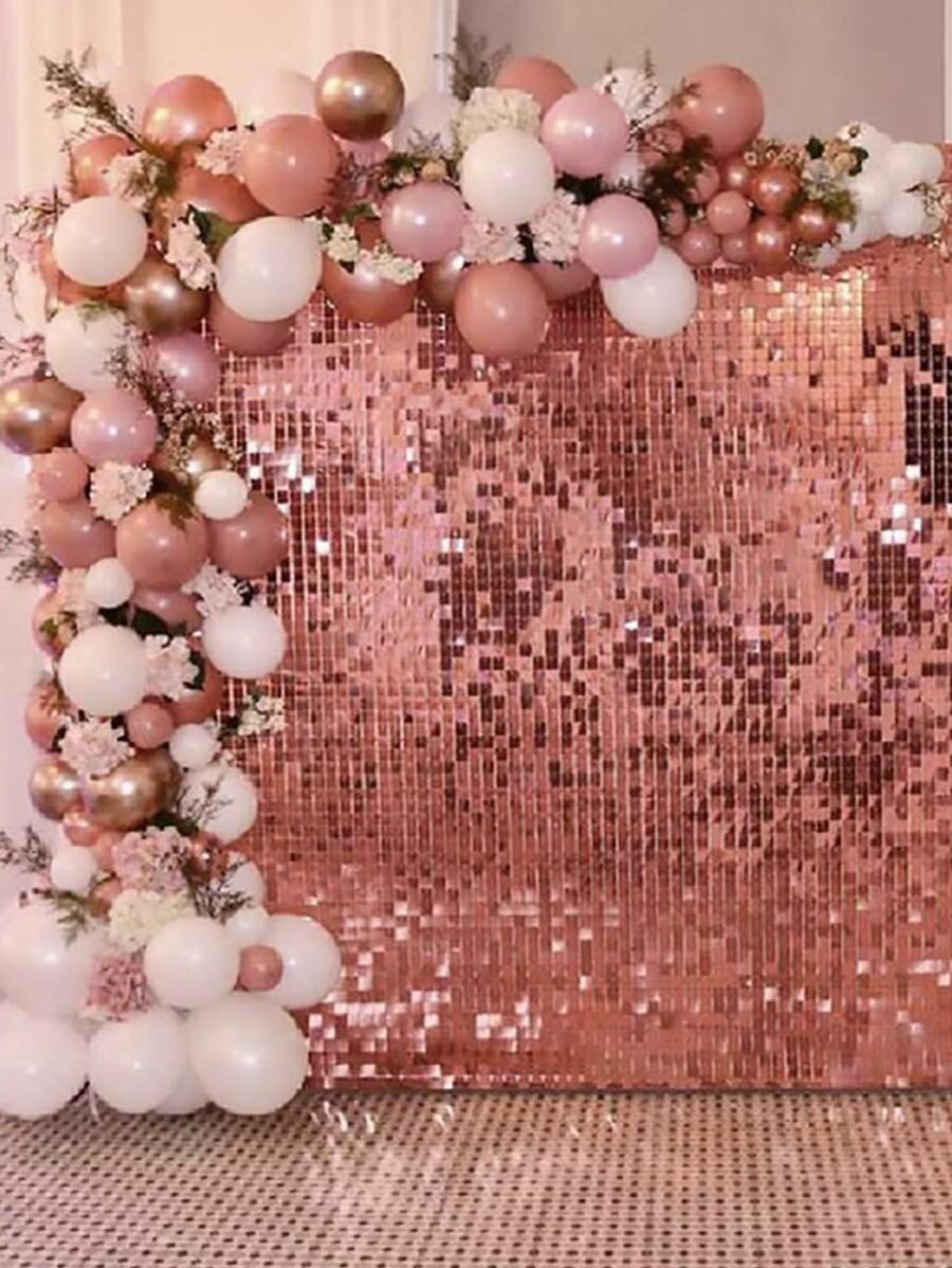 1 件派对装饰窗帘，圣诞节 - 玫瑰金 - 查看 1