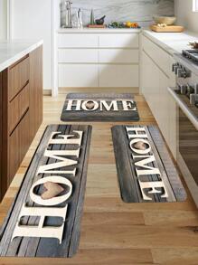 1入組字母圖案現代滌綸廚房地墊 - 彩色 - 查看 2