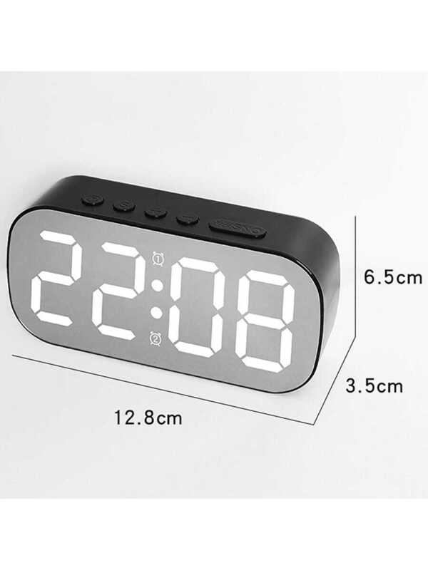 Led Digital Alarm Clock 5 Levels Adjustable Brightness Mirror Table