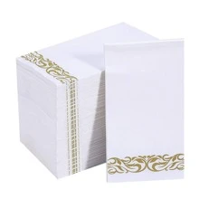 50pcs Hot Stamping Disposable Napkin, Gold Vintage Paper Napkin For Household