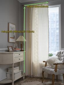 1Pc Phong Cách Bohemian Handmade Móc Khoét Hở Miếng Dán Cường Lực Sữa Trắng Màn, Phổ Biến Phong Cách Mỹ - Màu be - Xem 10