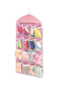 1pc Hanging Storage Bag, Multi Grid Pink Polyester Socks Storage Bag For Household Decorations Decor Festival Decor Room Decor Home Decor Bed Room Decor Dress Pants Shoes Jeans Boots Skirt Bedroom, Organizer, Home Storage, White T Shirt Women, Black Pants Women, Ladies Winter Clothes, Dress,