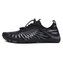Sporty Creek Shoes For Men, Two Tone Drawstring Design Sneakers - Black - View 7