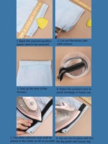 1 cuộn băng quần màu đen, mép quần sắt hiện đại rút ngắn sửa chữa cho quần jean - màu đen - Xem 2