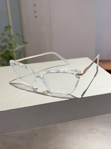 1 对女士透明猫眼镜框时尚眼镜适合日常生活阅读、游戏、电视和电话 透明眼镜配件女士眼镜配件 - 無色 - 查看 2