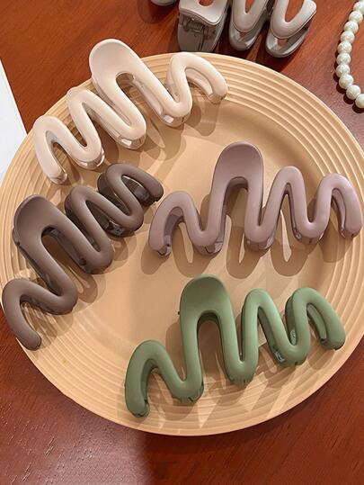 4 件/1 件优质波浪发爪发夹，女士大号发夹，发髻发夹，发夹，发夹，秋冬发爪夹发饰，女士度假装扮