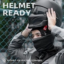 Máscara Balaclava ROCKBROS protectora contra el sol y los rayos UV con protección cuello para hombres, máscara para motocicleta a prueba de viento y transpirable para esquí - Negro - Ver 5