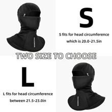 Máscara Balaclava ROCKBROS protectora contra el sol y los rayos UV con protección cuello para hombres, máscara para motocicleta a prueba de viento y transpirable para esquí - Negro - Ver 2