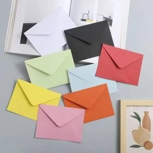 1set 8 Colors Solid Color Western-Style Gummed Paper Envelopes - Multicolor - View 1