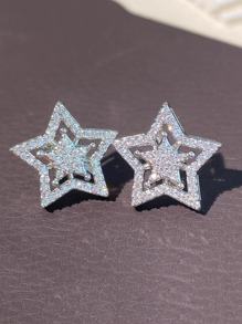 rakol 1 Paar Ohrstecker Glamourös Kupfer Kubischem Zirkonia Stern Dekor, Für Frauen Für Tägliche Dekoration