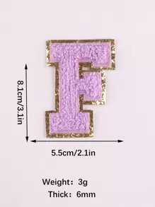 26入組字母設計熨燙貼佈，DIY縫紉貼佈，適用於服裝、包袋、帽子 - 彩色 - 查看 5