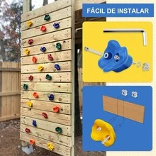 20 Presas de Escalada para Niños Rocódromo Agarraderas de Escalada Piedras de Trepa Multicolor con Textura Antideslizante Juego Seguro para Pared Exterior e Interior Regalo Ideal - Multicolor - Ver 2