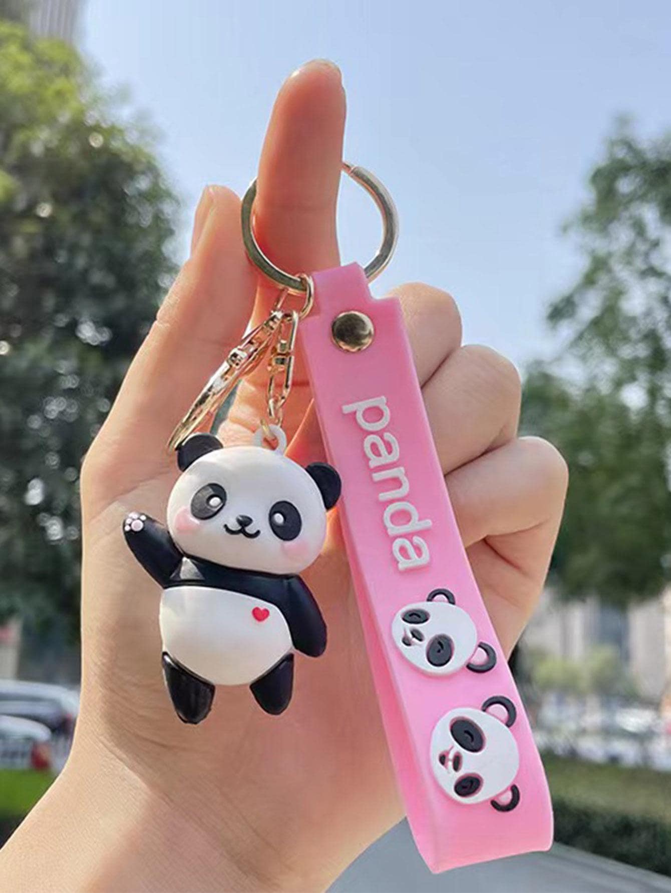 Cute 1pc Women Cartoon & Letter Graphic Panda Decor Fashionable Keychain For Gift Valentine's Day Valentines Car Accessories Bag Charm School Goth Y2k