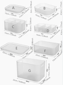 1入組多格桌面收納盒 - 無色 - 查看 4