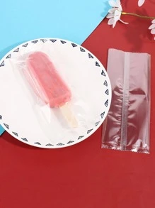 100入組透明包裝袋，手工製作塑料冰棒包裝袋，適用於家庭婚禮派對禮品袋 - 白色 - 查看 3
