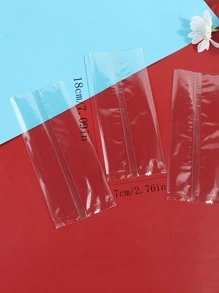 100入組透明包裝袋，手工製作塑料冰棒包裝袋，適用於家庭婚禮派對禮品袋 - 白色 - 查看 5