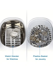 1pc 600ml Ultrasonic Cleaner For Jewelry Part Glasses Manicure Stone Cutter Dental Razor Brush 110V - White - View 5