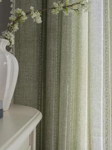 Bubaba 1 pieza Cortina opaca de jacquard de punto verde, cortina decorativa para dormitorio de estilo nórdico bohemio con diseño de rayas calado, apto para cocina, dormitorio, comedor, sala de estar, cortina para oscurecer, decoración navideña, para todo el año - Verde - Ver 11