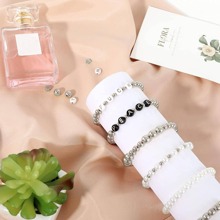 70g 1 Bag Random Bead Making Kit, Contains 3 Sizes Gold Plastic Round Spacer Beads, White Faux Pearl Beads, Gold Ball, Heart, Star, Flat Beads, Alphabet Letter Beads And Elastic String, For Diy Jewelry Making Necklace, Bracelet For Women And Girls