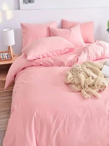 3 Màu Trơn Túi Đựng Chăn Màn Bộ, 1 Túi Đựng Chăn Màn Và 2 Vỏ Gối Không Chèn, Hồng Vải Bộ Chăn Ga Gối Cho Phòng Ngủ - Hồng - Xem 4