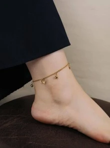 Vòng chân charm chữ & cườm - Vàng - Xem 1