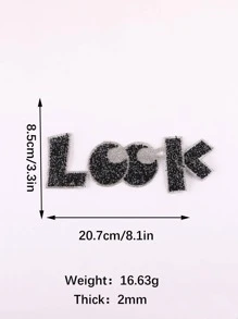 1入組水鑽裝飾字母熨燙補丁，DIY服裝、包、帽子補丁 - 彩色 - 查看 5