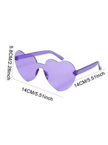 Kính mát dự tiệc hình trái tim dễ thương 1 chiếc Phụ kiện bãi biển Phụ kiện bãi biển cho phụ nữ Kính mát - Màu tím - Xem 6