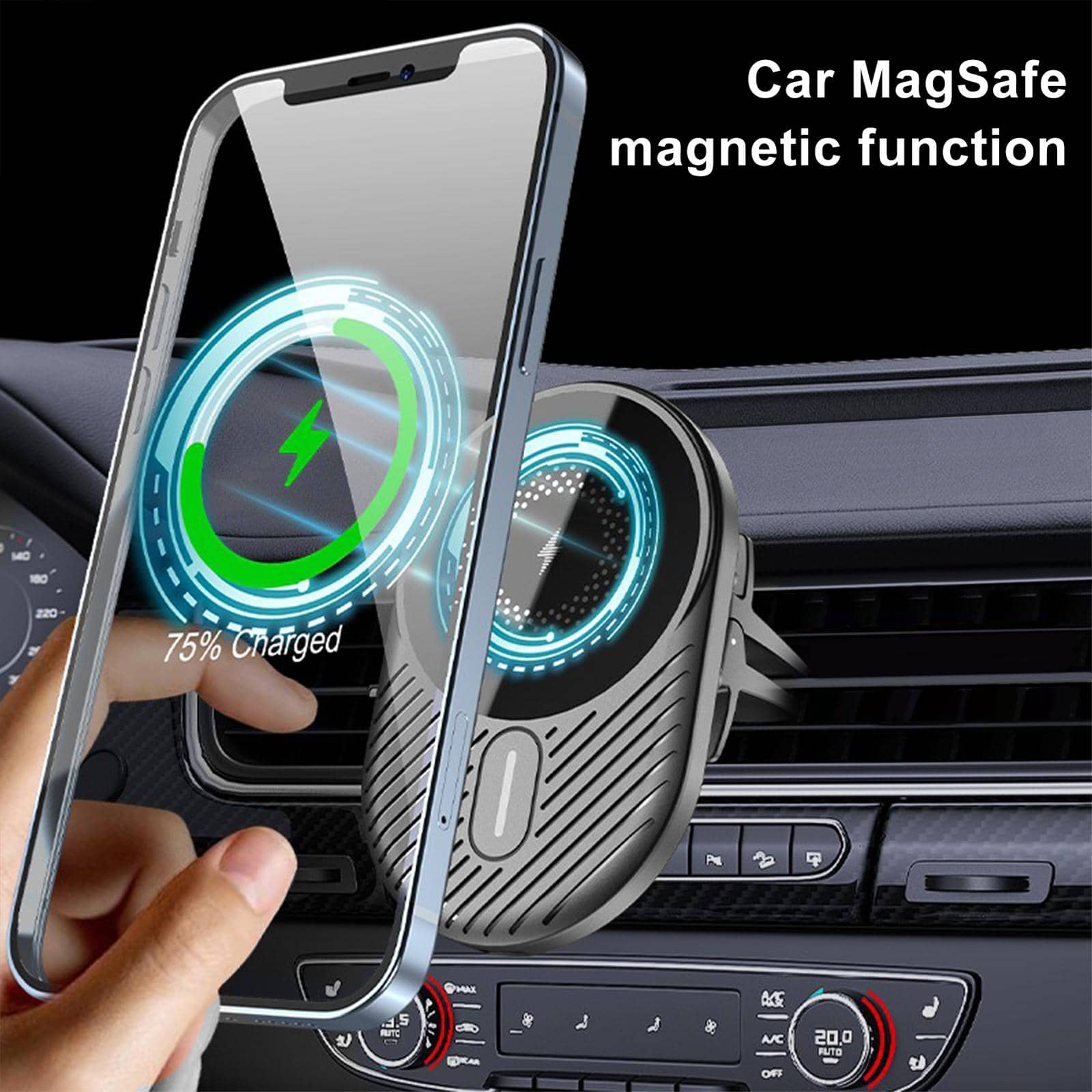 Magnetic Wireless Car Charger Vent Mount for MagSafe iPhone 14/14 Pro/13 Pro Max/12/12 Pro/Mini/Pro Max Magnet Car Charger 15W Mag Safe Phone Holder Stand Wireless Charging Air Vent Mount Charger.Car mobile phone holder, fast charging, convenient and flexible.Car accessories.