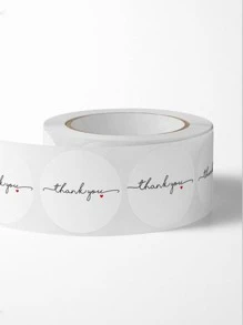 1roll Cute Letter Pattern Sticker For Women Men For Jewelry Packaging - Black and White - View 5